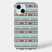Striped pattern with circles and rings retro style Case-Mate iPhoneケース (裏面)