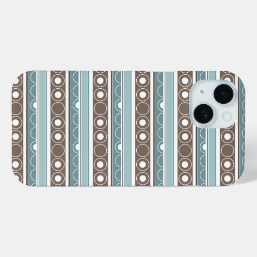 Striped pattern with circles and rings retro style Case-Mate iPhoneケース (裏面 (横))