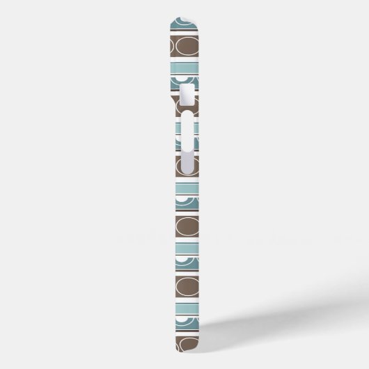 Striped pattern with circles and rings retro style Case-Mate iPhoneケース (裏面 / 左)