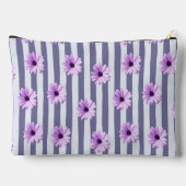 striped pattern with purple daisies アクセサリーポーチ (裏面)