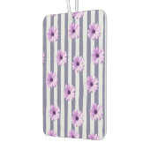 striped pattern with purple daisies カーエアーフレッシュナー (左)