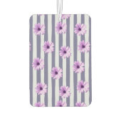 striped pattern with purple daisies カーエアーフレッシュナー (裏面)