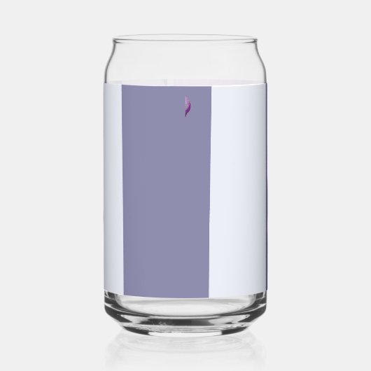 striped pattern with purple daisies ガラス缶 (右)