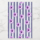 striped pattern with purple daisies フードラベル (シングルラベル)