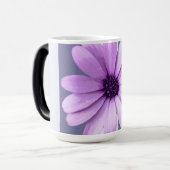 striped pattern with purple daisies モーフィングマグカップ (正面左)