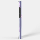 striped pattern with purple daisies samsung galaxyケース (右側面)