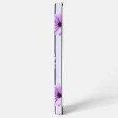 striped pattern with purple daisies samsung galaxyケース (左側面)
