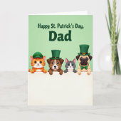 Striped Pets Happy St Patricks Card カード (正面)