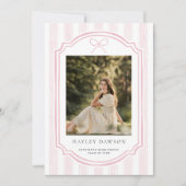 Striped Photo Graduation Party Invite Announcement 招待状 (正面)