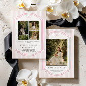 Striped Photo Graduation Party Invite Announcement 招待状