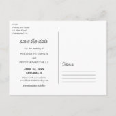 Striped pink and greensave the date photo postcard 案内ポストカード (裏面)