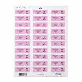 Striped Pink and Red Wedding Return Address Labels ラベル (フルシート)