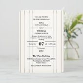Striped Preppy Modern Wedding Invite 招待状 (スタンド正面)