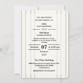 Striped Preppy Modern Wedding Invite 招待状