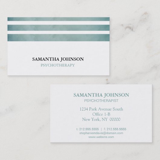 Striped Psychotherapy Therapist Counselor Classic 名刺 (正面/裏面)