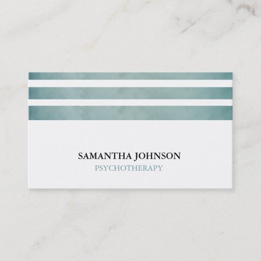 Striped Psychotherapy Therapist Counselor Classic 名刺 (正面)