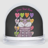 Striped Purple Cat Valentine Candy Hearts Black (正面)