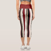Striped Red, Black and Cream  カプリレギンス (裏面)