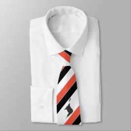 Striped Red White Black with Trinidad Map on WHITE ネクタイ