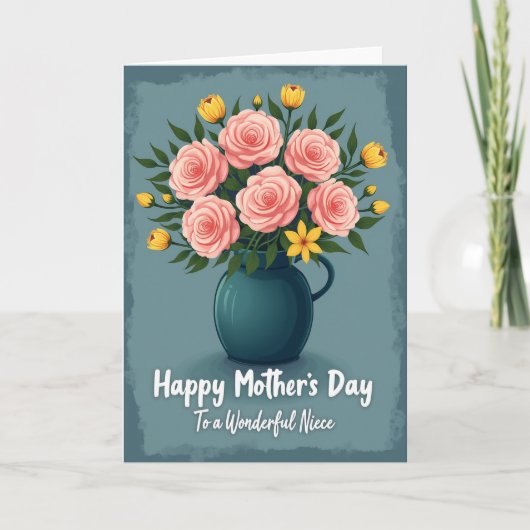 Striped Rose Arrangement Card カード (正面)