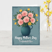 Striped Rose Arrangement Card カード (黄色い花)