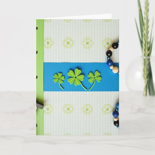Striped Shamrock Pattern Card カード (正面)