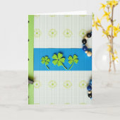 Striped Shamrock Pattern Card カード (黄色い花)