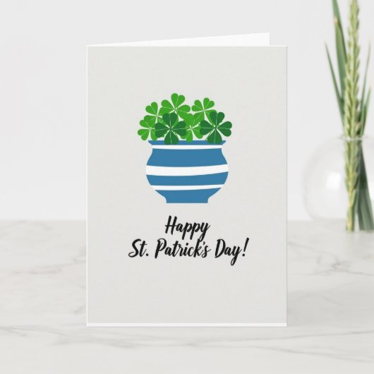 Striped Shamrocks Happy St Patricks Card カード (正面)