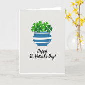 Striped Shamrocks Happy St Patricks Card カード (黄色い花)