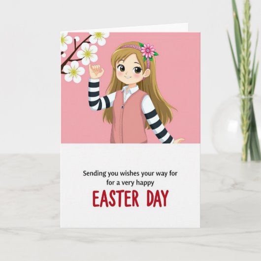 Striped Shirt Easter Day Card カード (正面)