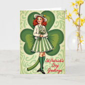 Striped Skirt St Patricks Day Card カード (黄色い花)