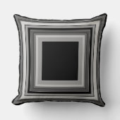 Striped square classic black and white pattern クッション (正面)