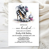 Striped Stiletto Shoes 100th Birthday 招待状