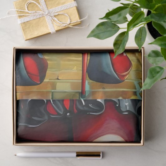 Striped Stockings Ruby Red Heels Fantasy Legs  薄葉紙 (ギフト)