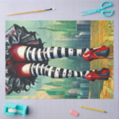 Striped Stockings Ruby Red Heels Fantasy Legs  薄葉紙 (クラフト)