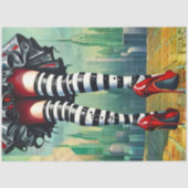 Striped Stockings Ruby Red Heels Fantasy Legs  薄葉紙 (正面)