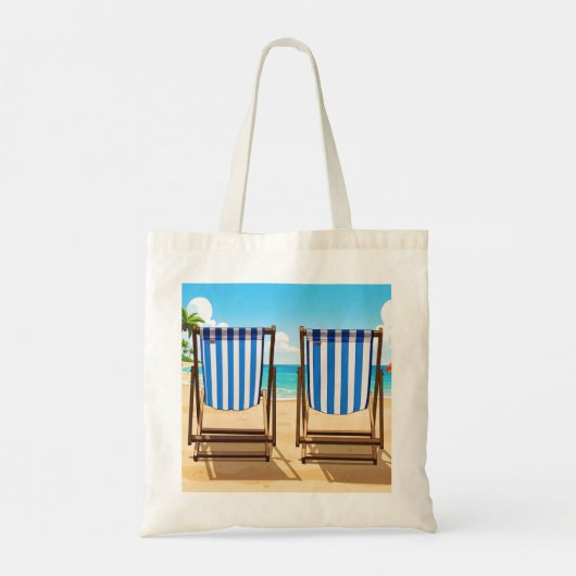 Striped sun loungers tote bag トートバッグ (裏面)