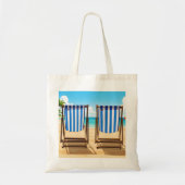 Striped sun loungers tote bag トートバッグ (正面)
