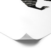 Striped Tiger Illustration – Minimalist Folk Anima ポスター (角)