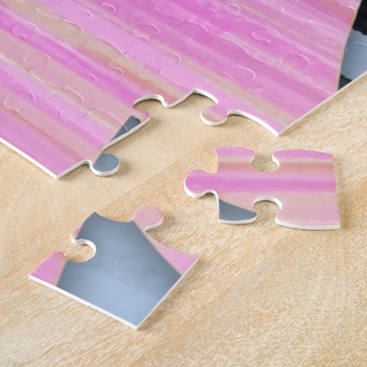 Striped Trees Winter Landscape Scene  ジグソーパズル (側面)