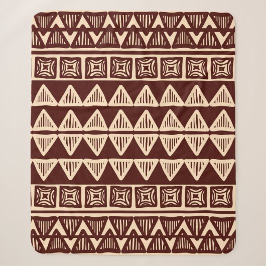 Striped tribal ornamental pattern シェルパブランケット (正面)