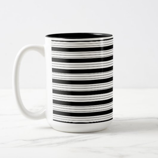 Striped Two-Tone Mug, 15 oz ツートーンマグカップ (左)