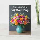 Striped Vibrant Blossom Message Card カード (正面)