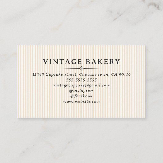 Striped Vintage Cooking Utensils 名刺 (裏面)