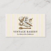 Striped Vintage Cooking Utensils 名刺 (正面)