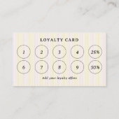 Striped Vintage Cooking Utensils Bakery ロイヤリティカード (裏面)