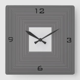 Striped>Wallの白黒時計 スクエア壁時計