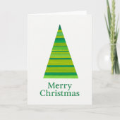 Striped Watercolor Christmas Tree カード (正面)