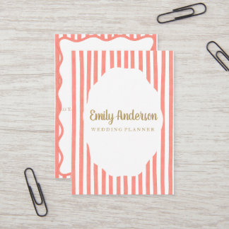 striped whimsical business card 名刺