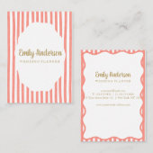 striped whimsical business card 名刺 (正面/裏面)